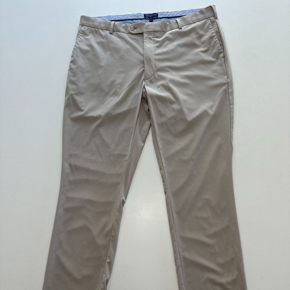 Peter Millar Crown Crafted Performance Stretch Pants Men’s 38x32 Golf Khaki Oat